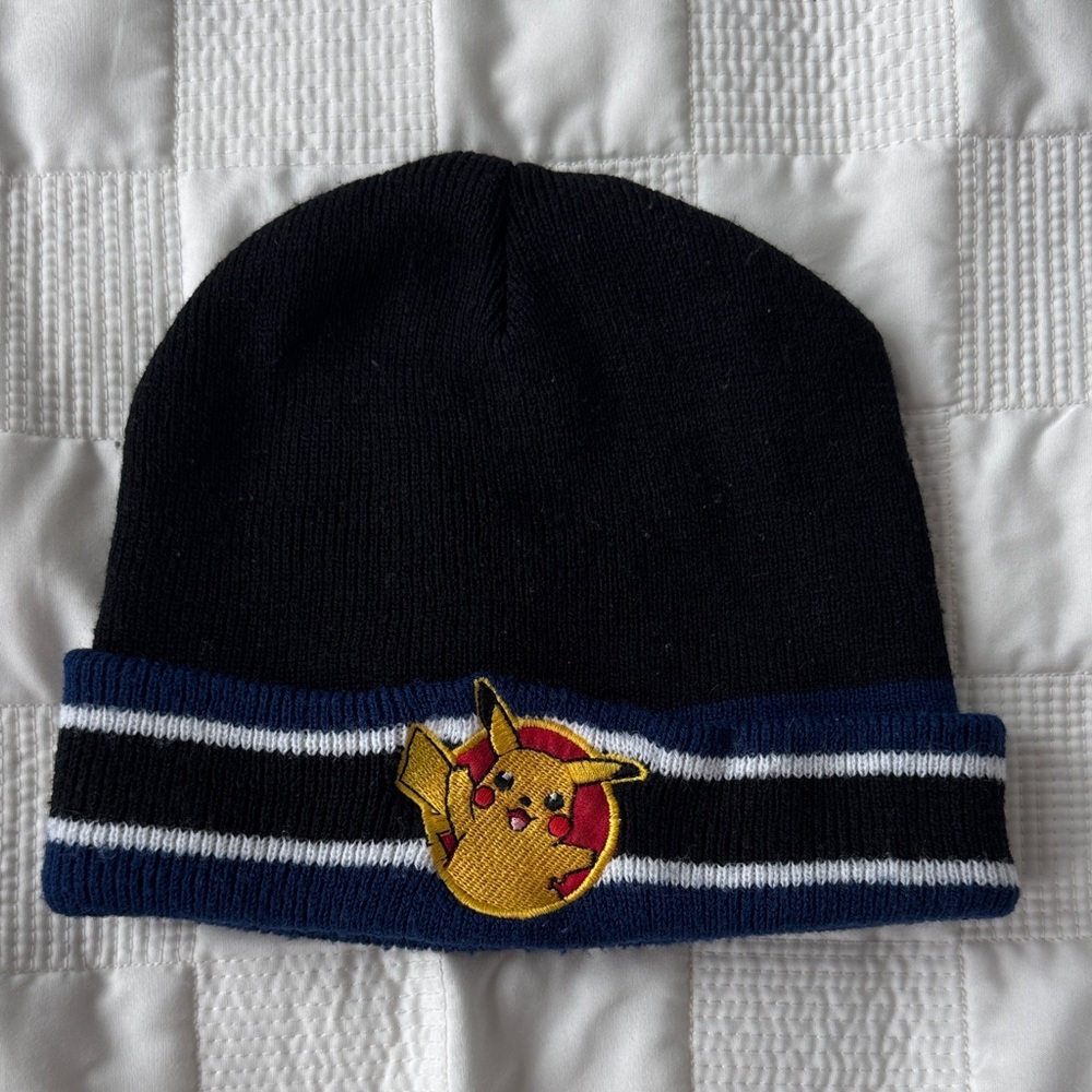 Pokemon Black and Blue Pikachu Kids Beanie